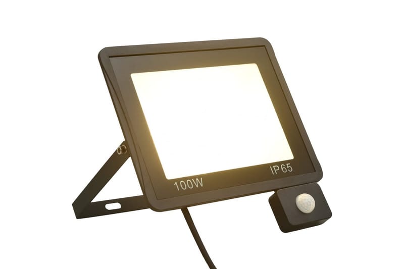 LED-flomlys med sensor 100 W varmhvit - Svart - Belysning - Utebelysning