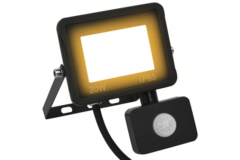 LED-flomlys med sensor 20 W varmhvit - Svart - Belysning - Utebelysning