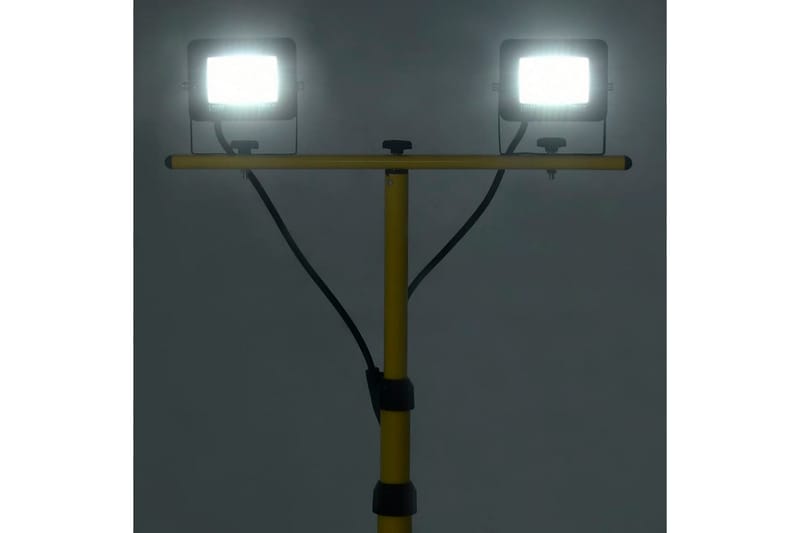 LED-flomlys med stativ 2x10 W kaldhvit - Svart - Belysning - Utebelysning
