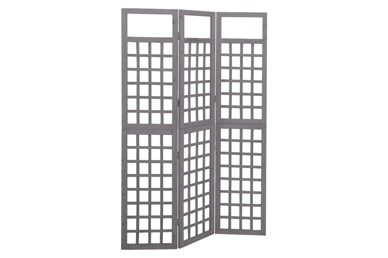 Romdeler/espalier 3 paneler heltre gran grå 121x180 cm - Grå - Hagemøbler - Solbeskyttelse - Avskjerming & vindskjerm - Espalier