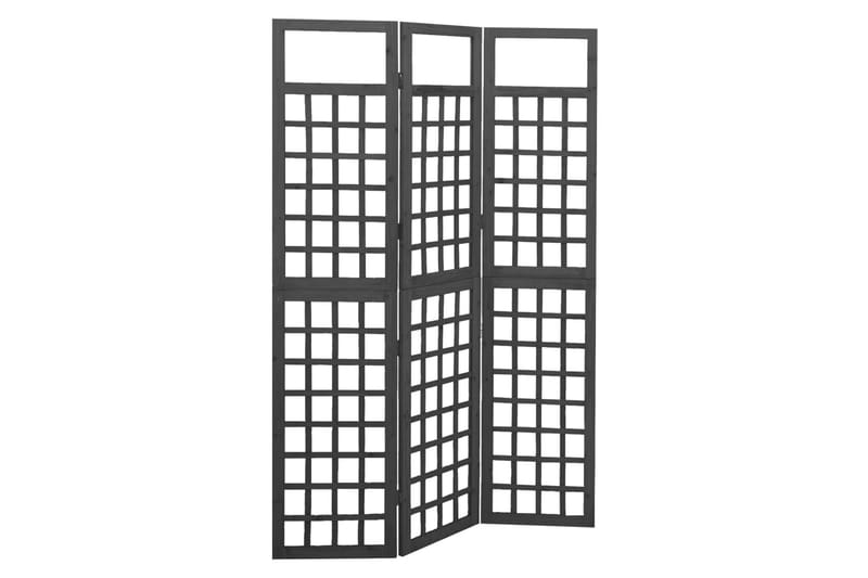 Romdeler/espalier 3 paneler heltre gran svart 121x180 cm - Svart - Hagemøbler - Solbeskyttelse - Avskjerming & vindskjerm - Espalier