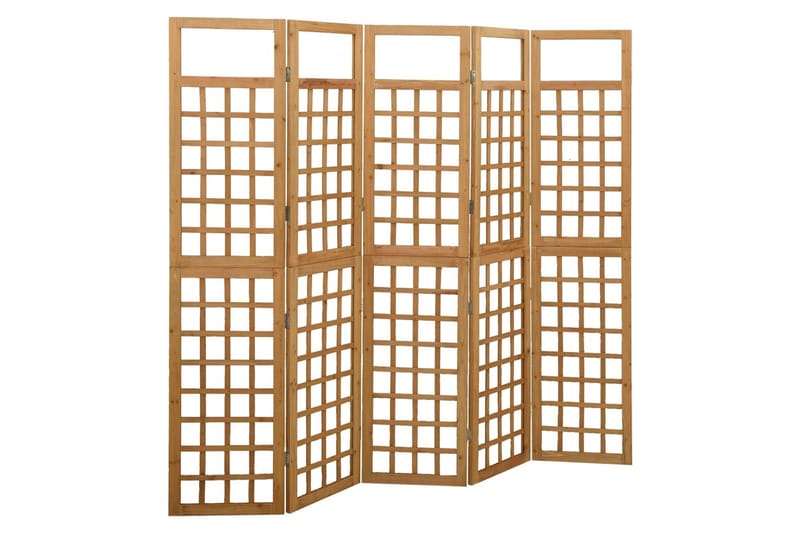 Romdeler/espalier 5 paneler heltre gran 201,5x180 cm - Brun - Hagemøbler - Solbeskyttelse - Avskjerming & vindskjerm - Espalier