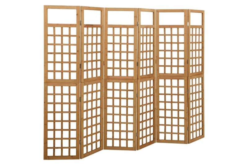 Romdeler/espalier 6 paneler heltre gran 242,5x180 cm - Brun - Hage - Dyrking & hagearbeid - Drivhus - Drivhustilbehør