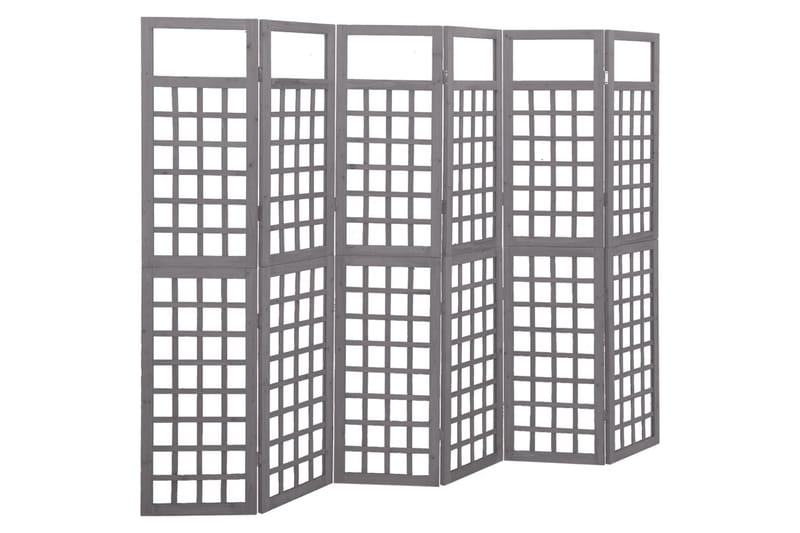 Romdeler/espalier 6 paneler heltre gran grå 242,5x180 cm - Grå - Hage - Dyrking & hagearbeid - Drivhus - Drivhustilbehør