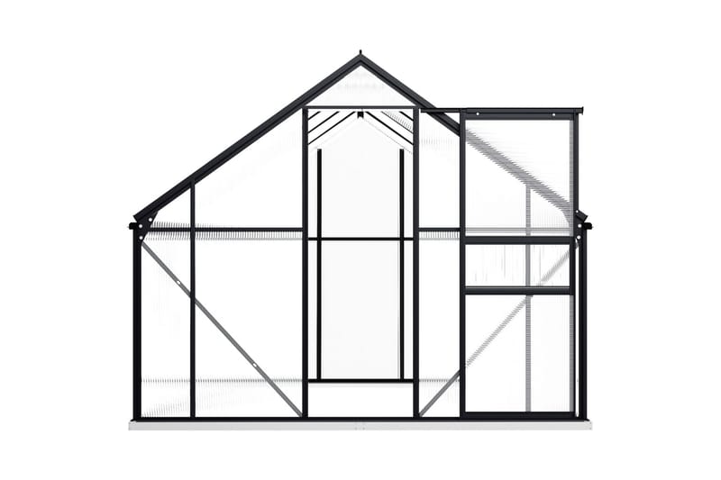 Drivhus med bunnramme forsterket aluminium 4,75 m² - Grå - Hage - Dyrking & hagearbeid - Drivhus