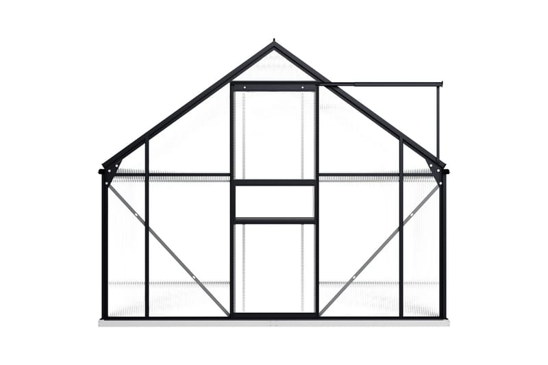 Drivhus med bunnramme forsterket aluminium 5,89 m² - Grå - Hage - Dyrking & hagearbeid - Drivhus