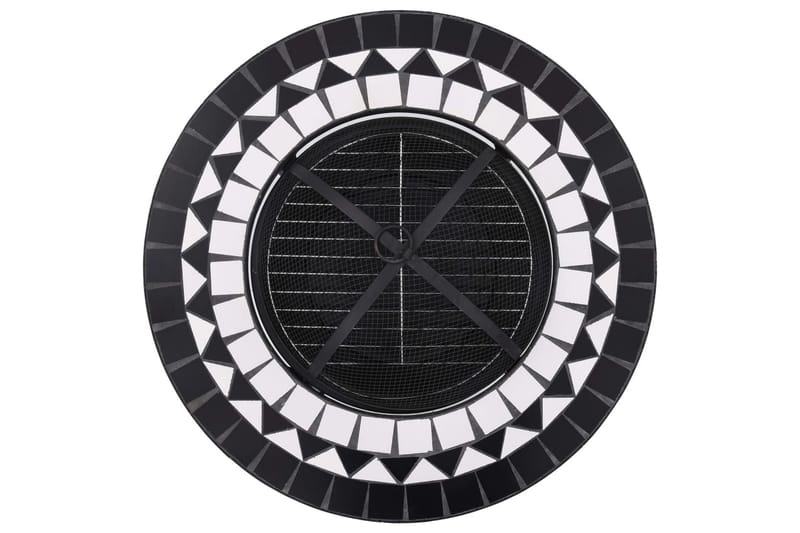 Bålfatbord mosaikk svart og hvit 68 cm keramikk - Hage - Griller - Grilltilbehør