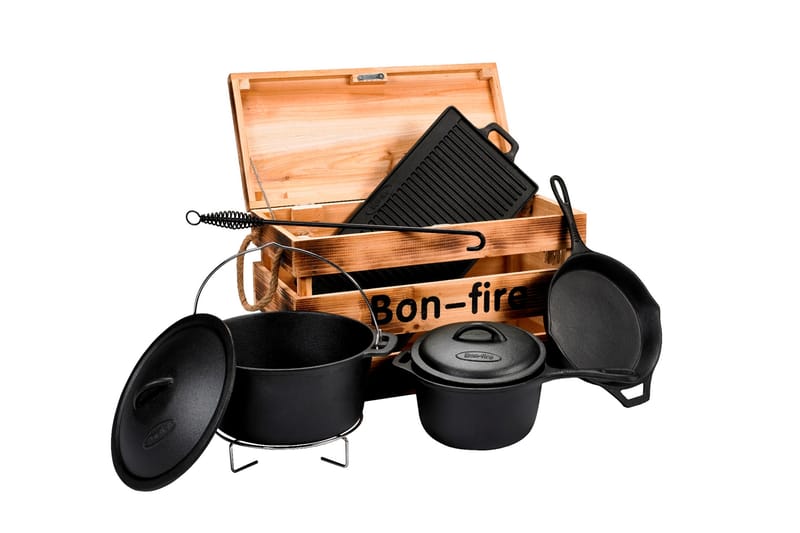 Bonfire Støpejern Sett - Svart - Hage - Griller - Grilltilbehør