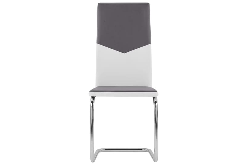 Frittbӕrende spisestoler 4 stk grå kunstig skinn - Grå - Hage - Hagedekorasjon & utemiljø - Gjerder & Grinder
