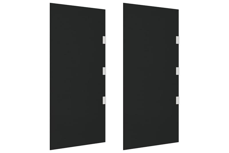 Dørpaneler 2 stk svart herdet glass - Svart - Hage - Utemiljø - Hagedekorasjon - Entretak & skjermtak