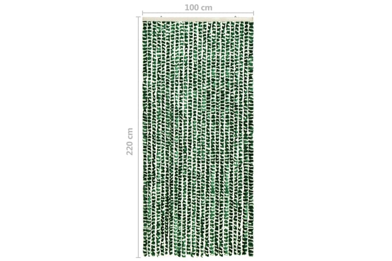 Insektgardin grønn og hvit 100x220 cm chenille - grønn - Hage - Utemiljø - Hagedekorasjon - Myggnett