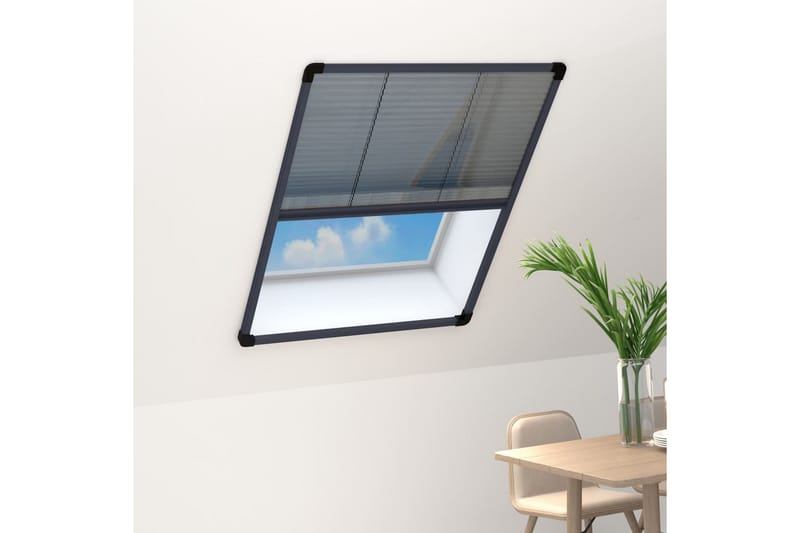 Plissert insektskjerm for vindu aluminium antrasitt 60x80 cm - Antrasittgrå - Hage - Utemiljø - Hagedekorasjon - Myggnett