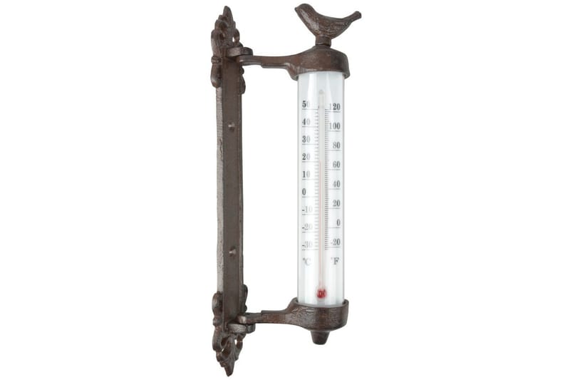 Esschert Design Veggtermometer brun støpejern BR20 - Hage - Utemiljø - Hagedekorasjon - Regn & temperatur - Utetermometer
