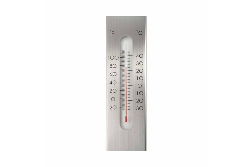 Nature Utendørs veggtermometer aluminium 7x1x23 cm - Hage - Utemiljø - Hagedekorasjon - Regn & temperatur - Utetermometer