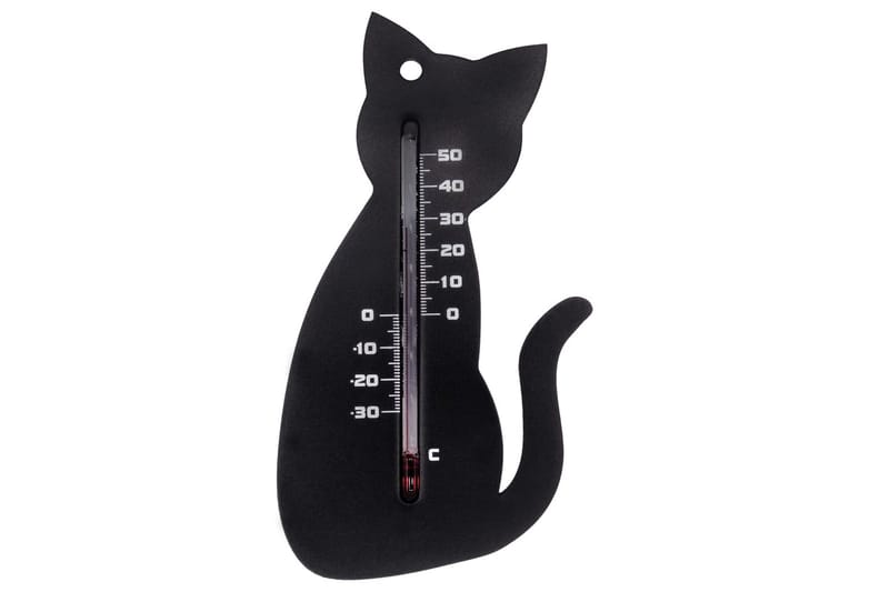 Nature Utendørs veggtermometer katt svart - Hage - Utemiljø - Hagedekorasjon - Regn & temperatur - Utetermometer
