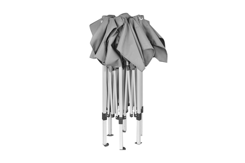 Popup partytelt sammenleggbart sekskantet grå 3,6x3,1 m - Hage - Utemiljø - Utendørsoppbevaring - Hagetelt & oppbevaringstelt