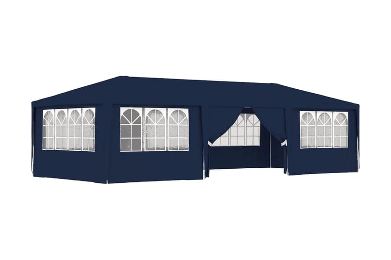 Profesjonelt festtelt med sidevegger 4x9 m blå 90 g/m² - Blå - Hage - Utemiljø - Utendørsoppbevaring - Hagetelt & oppbevaringstelt