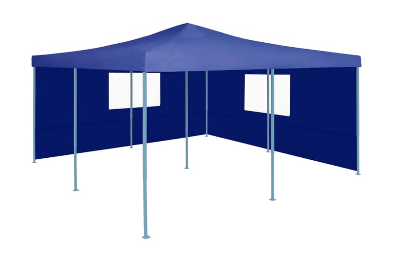 Sammenleggbar paviljong med 2 sidevegger 5x5 m blå - Hage - Utemiljø - Utendørsoppbevaring - Hagetelt & oppbevaringstelt