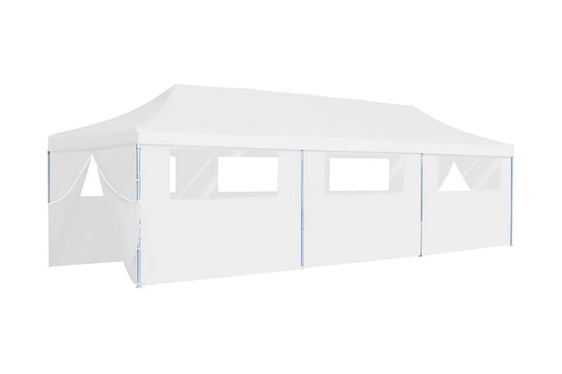 Sammenleggbart festtelt popup med 8 sidevegger 3x9 m hvit - Hage - Utemiljø - Utendørsoppbevaring - Hagetelt & oppbevaringstelt