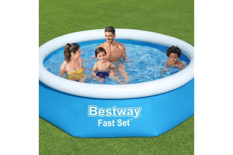 Bestway Oppblåsbart svømmebasseng Fast Set rundt 244x66 cm 5 - Hage - Utendørsbad - Basseng - Frittstående basseng
