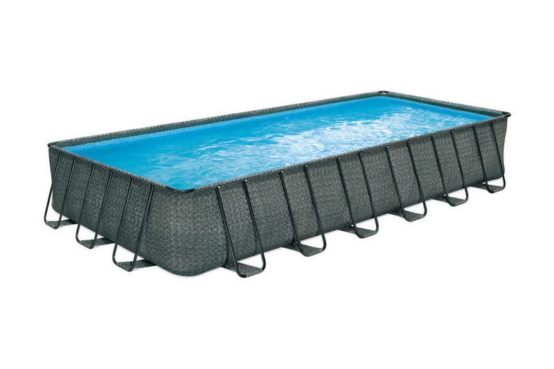 OUTTECH Premium FRAME Pool, PVC/Stål, 732x366x132, rektangul - Grå - Hage - Utendørsbad - Basseng - Frittstående basseng