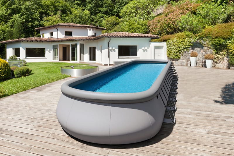 OUTTECH Premium Pool, Stål/PVC, 1220x366x122 cm, oval - Grå - Hage - Utendørsbad - Basseng - Frittstående basseng