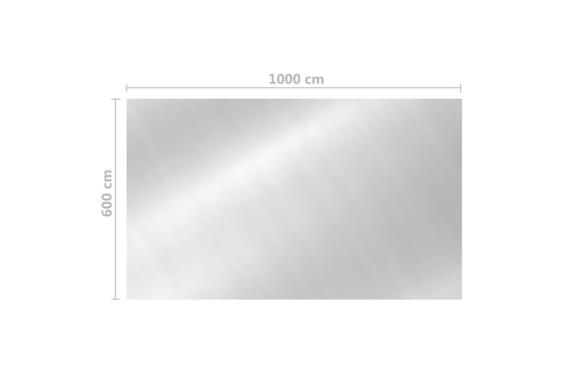 Bassengtrekk rektangulært 1000x600 cm PE sølv - Silver - Hage - Utendørsbad - Bassengtilbehør - Bassengduk & liner