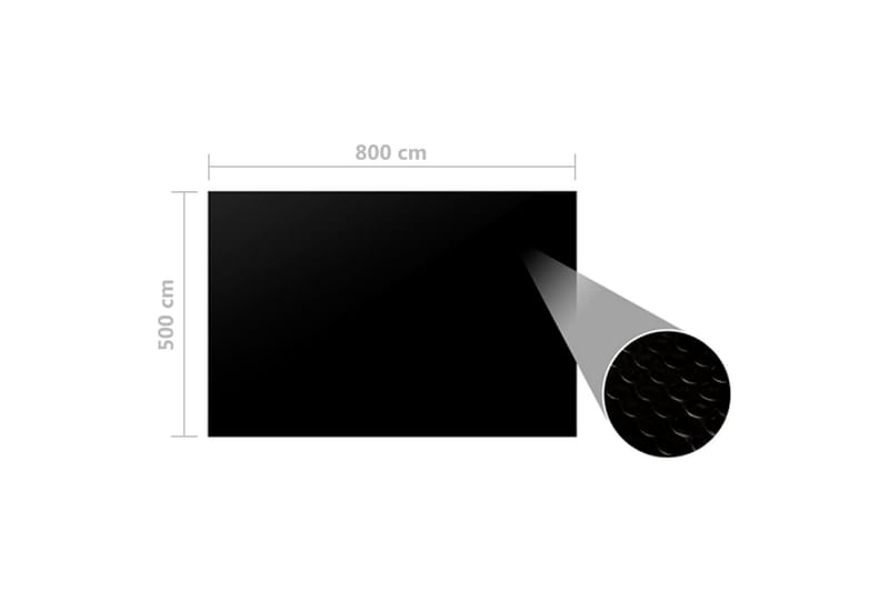Bassengtrekk rektangulært 800x500 cm PE svart - Svart - Hage - Utendørsbad - Bassengtilbehør - Øvrig Bassengtilbehør