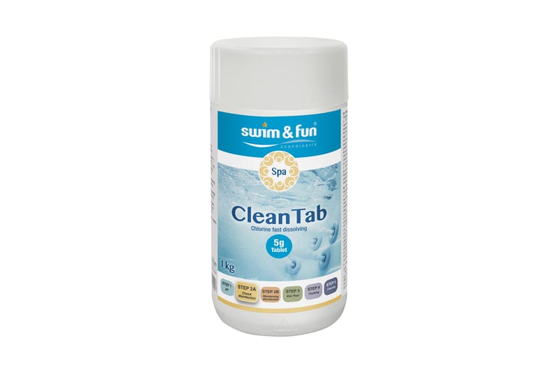 Swim & Fun Spa CleanTab 5g 1kg - Hage - Utendørsbad - Rengjøring til basseng - Basseng kjemi & klortabletter
