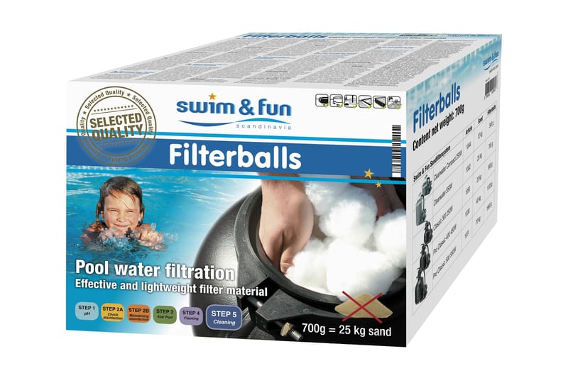 Swim & Fun Filterballs Flerfase 700gr - Hage - Utendørsbad - Rengjøring til basseng - Sandfilter