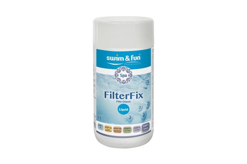 Swim & Fun Filterfix 1L - Hage - Utendørsbad - Rengjøring til basseng - Spabad kjemi & klortabletter