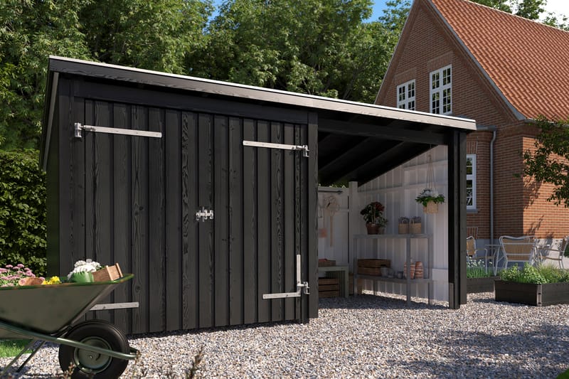 PLUS Nordic Multi Hagehus 9,5 m² - 2 Moduler med Dobbeldør - Grå - Hage - Uterom & feriehus - Hytter - Anneks