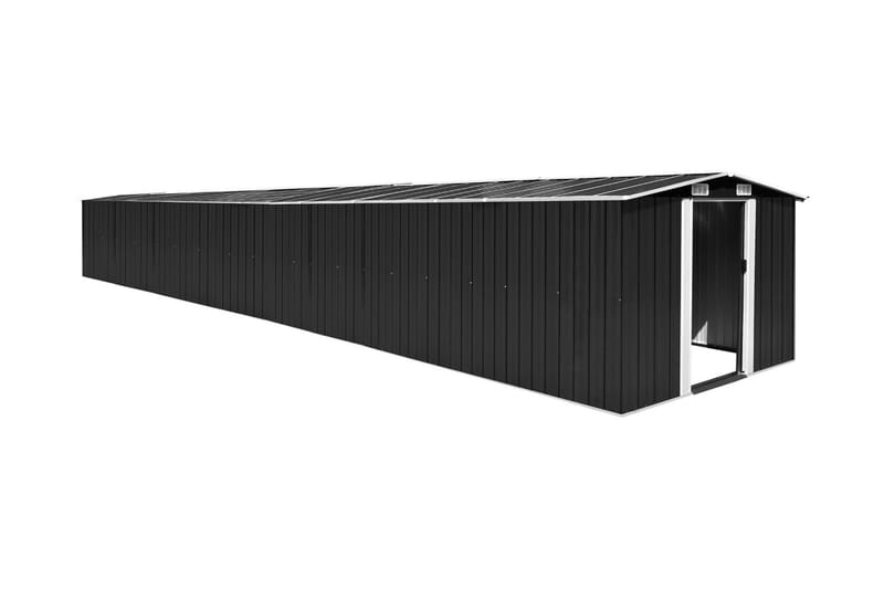 Hageskur antrasitt 257x990x181 cm galvanisert stål - Antrasittgrå - Hage - Utemiljø - Utendørsoppbevaring - Hagetelt & oppbevaringstelt