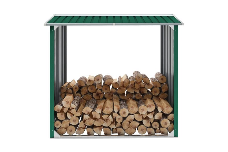 Vedskjul galvanisert stål 172x91x154 cm grønn - Hage - Uterom & feriehus - Lagringshus & boder - Redskapsboder