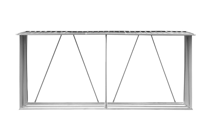 Vedskjul galvanisert stål 330x84x152 cm antrasitt - Hage - Uterom & feriehus - Lagringshus & boder - Redskapsboder