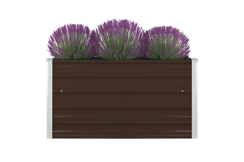 Forhøyet plantekasse 100x100x45 cm galvanisert stål brun - Hagemøbler - Øvrig utendørs - Tilbehør utendørs - Hagekrukker