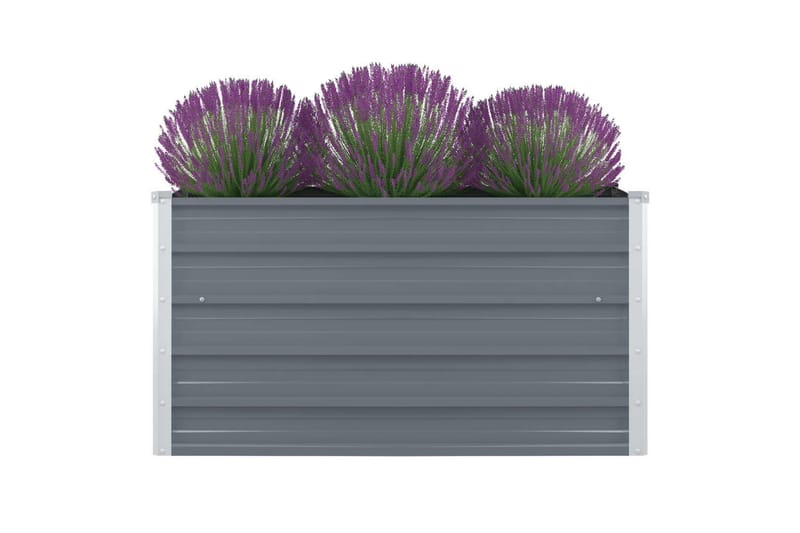 Forhøyet plantekasse 100x100x45 cm galvanisert stål grå - Hagemøbler - Øvrig utendørs - Tilbehør utendørs - Hagekrukker