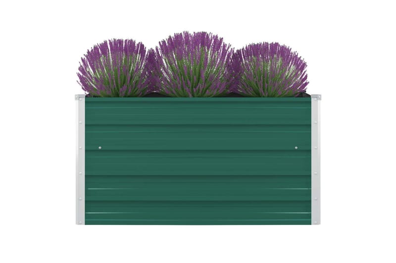 Forhøyet plantekasse 100x100x45 cm galvanisert stål grønn - Hagemøbler - Øvrig utendørs - Tilbehør utendørs - Hagekrukker