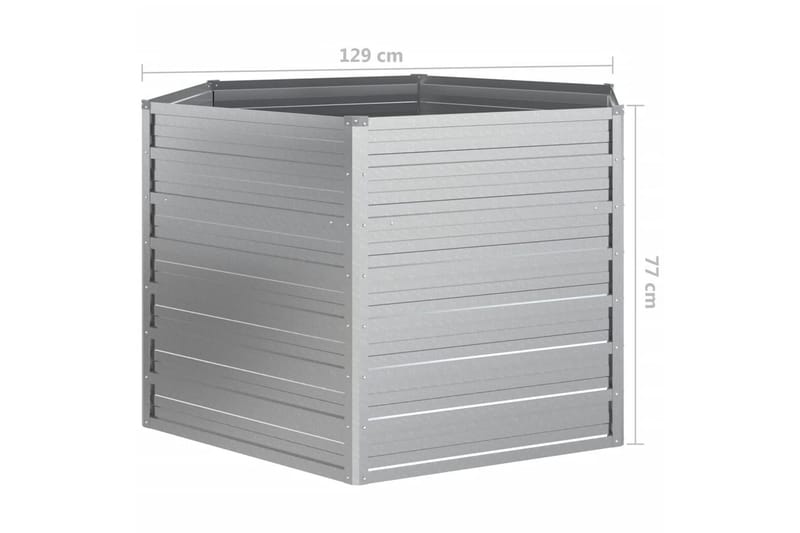 Høybed 129x77 cm galvanisert stål sølv - Silver - Hagemøbler - Øvrig utendørs - Tilbehør utendørs - Hagekrukker