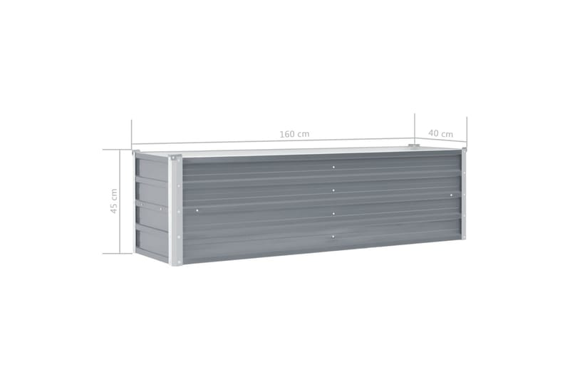 Høybed galvanisert stål 160x40x45 cm grå - Hagemøbler - Øvrig utendørs - Tilbehør utendørs - Hagekrukker