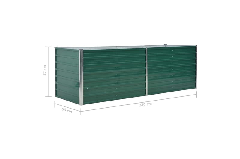 Høybed galvanisert stål 240x80x77 cm grønn - Hagemøbler - Øvrig utendørs - Tilbehør utendørs - Hagekrukker