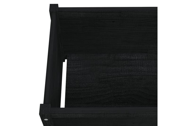 Plantekasse 2 stk svart 100x50x50 cm heltre furu - Svart - Hagemøbler - Øvrig utendørs - Tilbehør utendørs - Hagekrukker