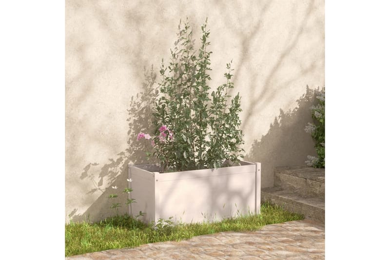 Plantekasse hvit 100x50x50 cm heltre furu - Hvit - Hagemøbler - Øvrig utendørs - Tilbehør utendørs - Hagekrukker