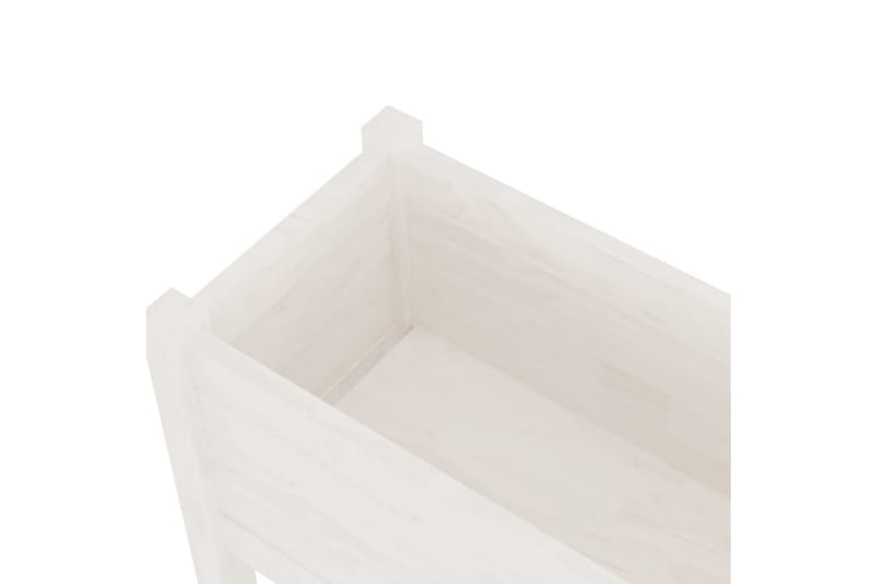 Plantekasse hvit 70x31x70 cm heltre furu - Hvit - Hagemøbler - Øvrig utendørs - Tilbehør utendørs - Hagekrukker