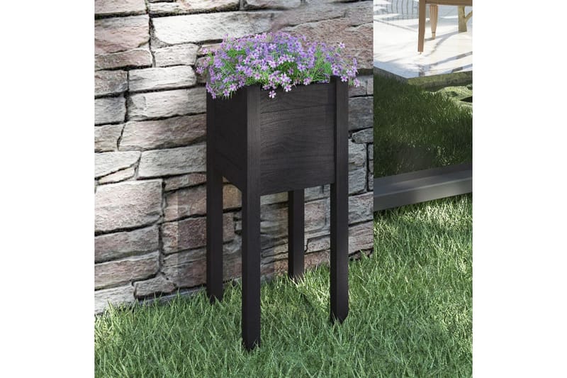 Plantekasse svart 31x31x70 cm heltre furu - Svart - Hagemøbler - Øvrig utendørs - Tilbehør utendørs - Hagekrukker
