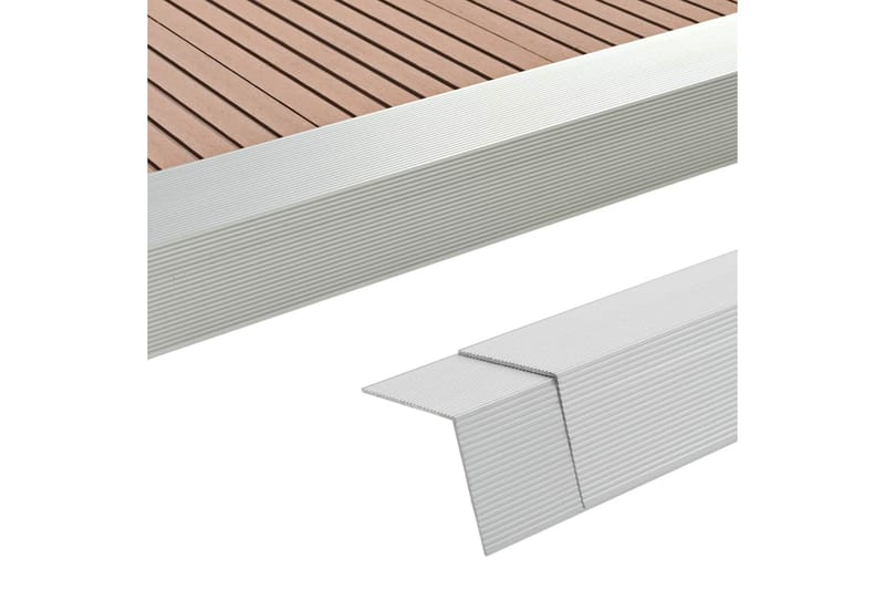 Vinkellister for terrassebord 5 stk aluminium 170 cm sølv - Hus & oppussing - Bygg - Gulv, vegg & tak - Gulv - Vinylgulv & plastgulv