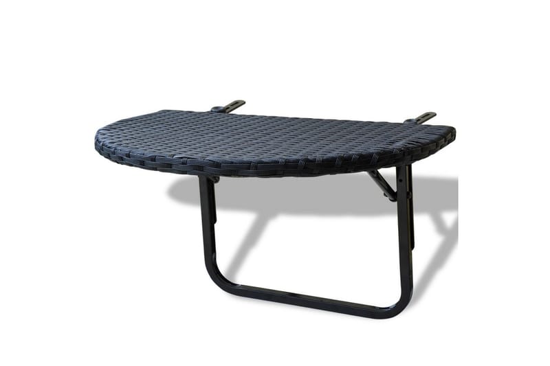 Balkongbord 60x60x32 cm svart polyrotting - Svart - Hagemøbler - Balkong - Balkongmøbler - Balkongbord
