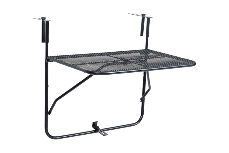 Balkongbord svart 60x40 cm stål - Svart - Hagemøbler - Balkong - Balkongmøbler - Balkongbord