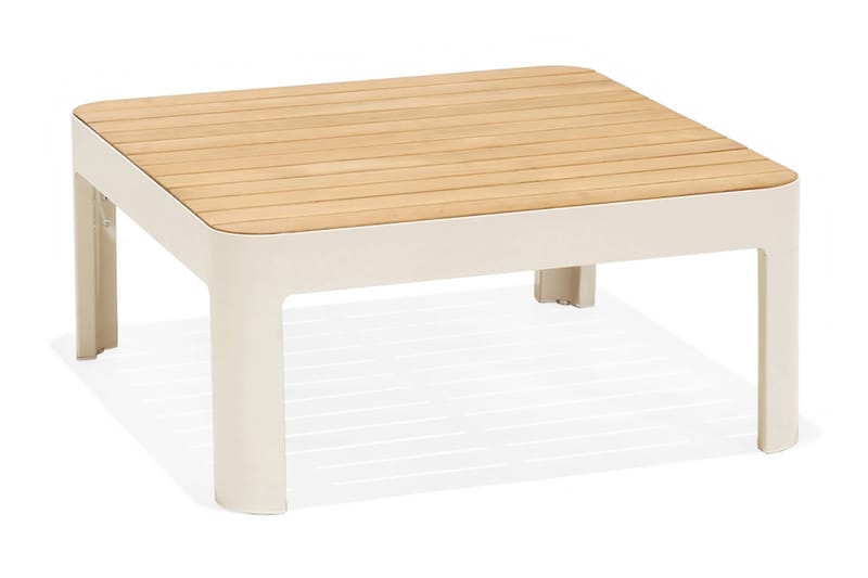 Portals Cafébord 72 cm - Hvit/Tre - Hagemøbler - Hagebord - Loungebord & Sofabord utendørs