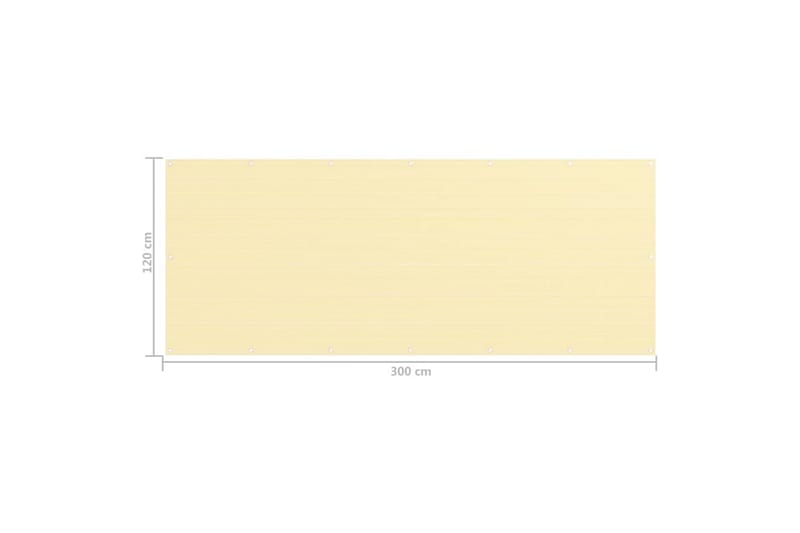 Balkongskjerm beige 120x300 cm HDPE - Beige - Hagemøbler - Balkong - Sikkerhet & vindbeskyttelse balkong - Balkongbeskyttelse